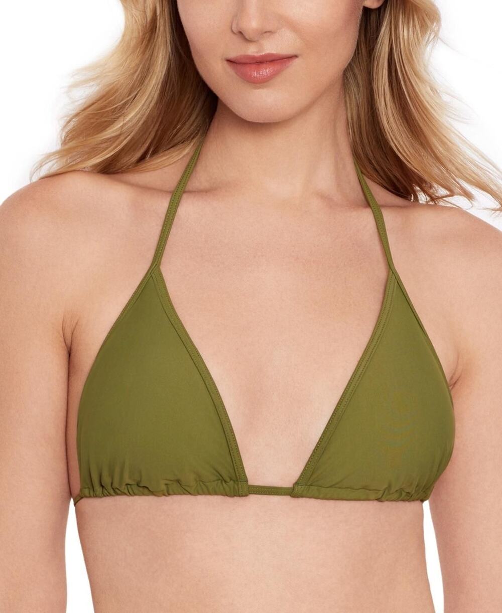 Salt + Cove Women's Slider Triagle Bikini Top Greenleaf Olive Size L NWT
